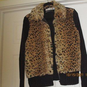 Women's Sweater Jacket Faux Fur front